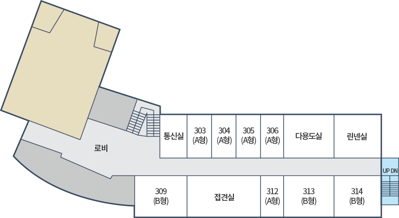 3층배치도 이미지. 자세한 내용은 아래를 참고하세요