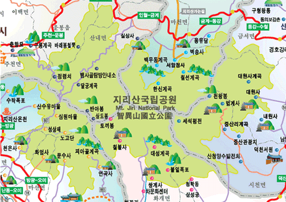 지리산 국립공원 지도 이미지